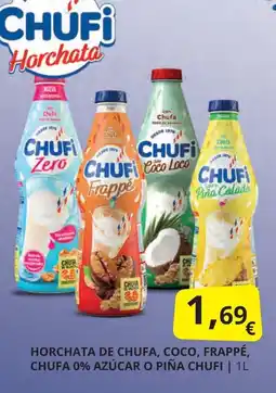 Supermercados MAS CHUFI Horchata de chufa, coco, frappé, chufa 0% azúcar o piña oferta