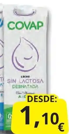 Supermercados MAS COVAP Leche s/lactosa Desnatada oferta