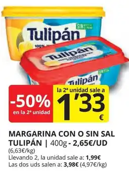 Supermercados MAS TULIPÁN Margarina con o sin sal oferta
