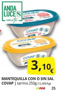 Supermercados MAS COVAP Mantequilla con o sin sal oferta