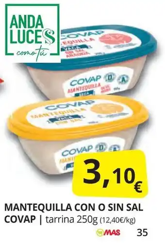 Supermercados MAS COVAP Mantequilla con o sin sal oferta