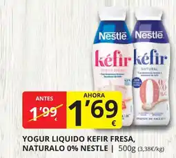 Supermercados MAS NESTLE Yogur liquido kefir fresa, naturalo 0% oferta