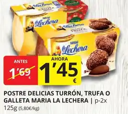 Supermercados MAS LA LECHERA Postre delicias turrón, trufa o galleta maria oferta