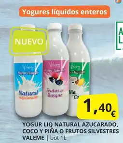 Supermercados MAS Yogur liq natural azucarado, coco y piña o frutos silvestres valeme oferta