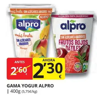 Supermercados MAS ALPRO Gama yogur oferta