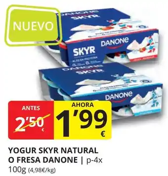 Supermercados MAS DANONE Yogur skyr natural o fresa oferta