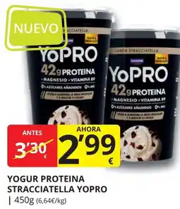 Supermercados MAS YOPRO Yogur proteina stracciatella oferta