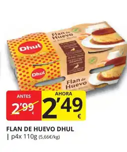 Supermercados MAS DHUL Flan de huevo oferta