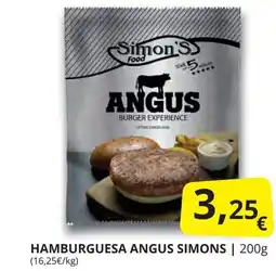 Supermercados MAS SIMONS Hamburguesa angus oferta