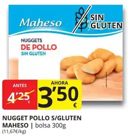 Supermercados MAS MAHESO Nugget pollo s/gluten oferta