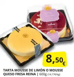 Supermercados MAS REINA Tarta mousse de limón o mousse queso fresa oferta