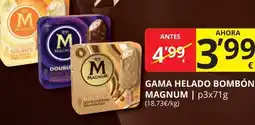 Supermercados MAS MAGNUM Gama helado bombón oferta