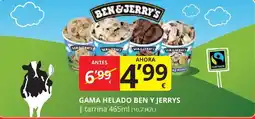 Supermercados MAS BEN Y JERRYS Gama helado oferta