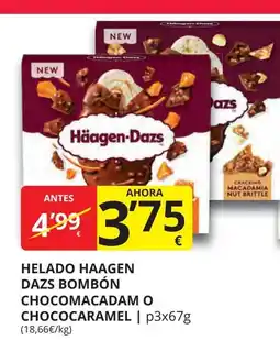 Supermercados MAS HAAGEN DAZS Helado bombón chocomacadam o chococaramel oferta