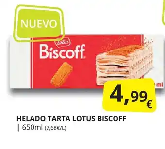 Supermercados MAS LOTUS Helado tarta biscoff oferta