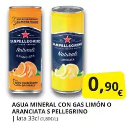 Supermercados MAS SAN PELLEGRINO Agua mineral con gas limón o aranciata oferta