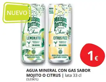Supermercados MAS MAISON JERRIER Agua mineral con gas sabor mojito o citrus oferta