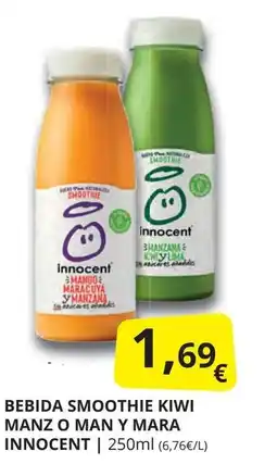 Supermercados MAS INNOCENT Bebida smoothie kiwi manz o man y mara oferta