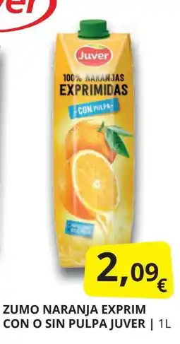 Supermercados MAS JUVER Zumo naranja exprim con o sin pulpa oferta