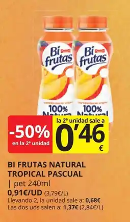 Supermercados MAS PASCUAL Bi frutas natural tropical oferta
