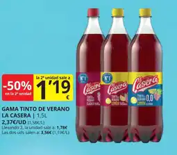 Supermercados MAS LA CASERA Gama tinto de verano oferta