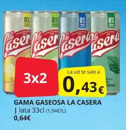 Supermercados MAS LA CASERA Gama gaseosa oferta