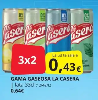 Supermercados MAS LA CASERA Gama gaseosa oferta
