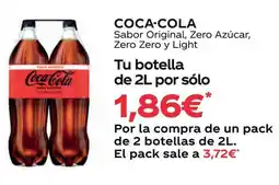 Supermercados MAS COCA-COLA Sabor Original, Zero Azúcar, Zero Zero y Light oferta