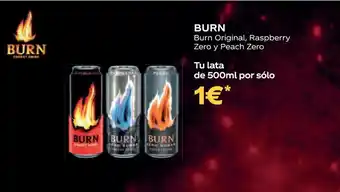 Supermercados MAS BURN Burn Original, Raspberry Zero y Peach Zero oferta