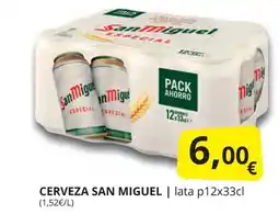 Supermercados MAS SAN MIGUEL Cerveza oferta