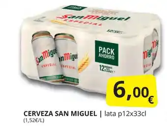 Supermercados MAS SAN MIGUEL Cerveza oferta