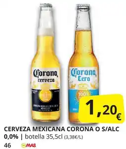 Supermercados MAS CORONA Cerveza mexicana o s/alc oferta
