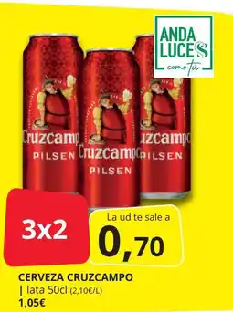 Supermercados MAS CRUZCAMPO Cerveza oferta