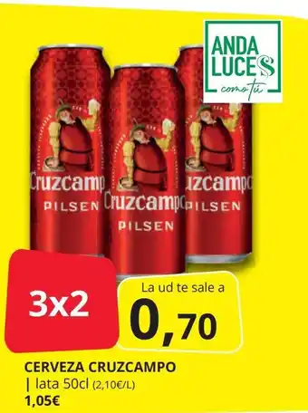 Supermercados MAS CRUZCAMPO Cerveza oferta
