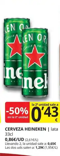 Supermercados MAS HEINEKEN Cerveza oferta