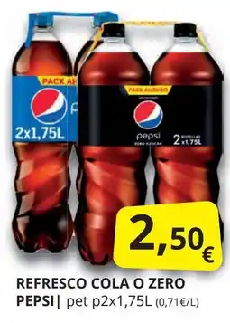 Supermercados MAS PEPSI Refresco cola o zero oferta