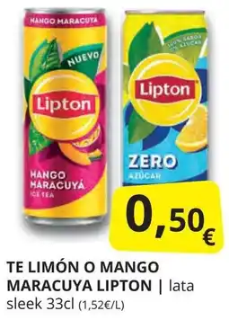 Supermercados MAS LIPTON Te limón o mango maracuya oferta