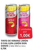 Supermercados MAS DON SIMON Tinto de verano limón o s/al 0,0% limón oferta