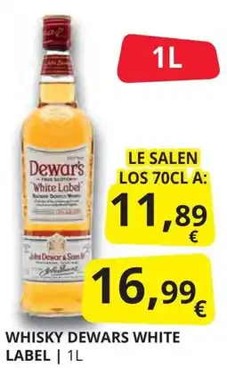Supermercados MAS LABEL Whisky dewars white oferta