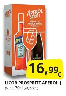 Supermercados MAS APEROL Licor prospritz oferta