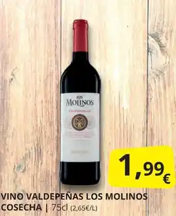 Supermercados MAS LOS MOLINOS Vino valdepeñas cosecha oferta