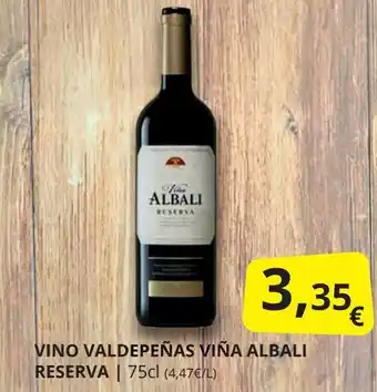 Supermercados MAS ALBALI Vino valdepeñas viña reserva oferta