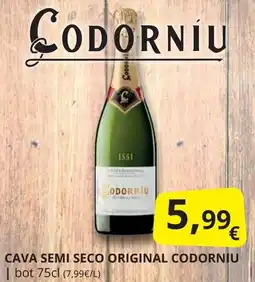 Supermercados MAS CODORNIU Cava semi seco original oferta