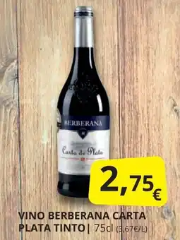 Supermercados MAS BERBERANA Vino carta plata tinto oferta