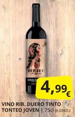 Supermercados MAS TONTEO Vino rib. duero tinto joven oferta