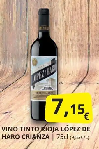 Supermercados MAS LÓPEZ DE HARO Vino tinto rioja crianza oferta
