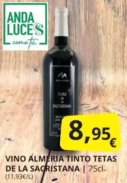 Supermercados MAS TETAS DE LA SACRISTANA Vino almeria tinto oferta