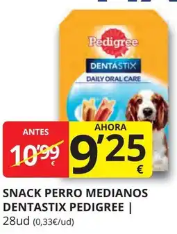 Supermercados MAS PEDIGREE Snack perro medianos dentastix oferta