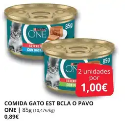 Supermercados MAS PURINA ONE Comida gato est bcla o pavo oferta