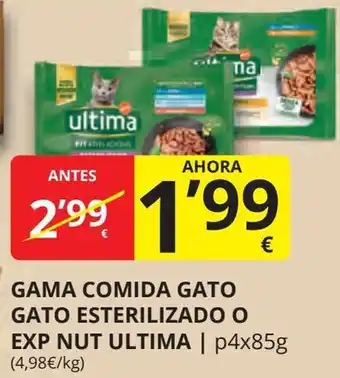 Supermercados MAS ULTIMA Gama comida gato gato esterilizado o exp nut oferta